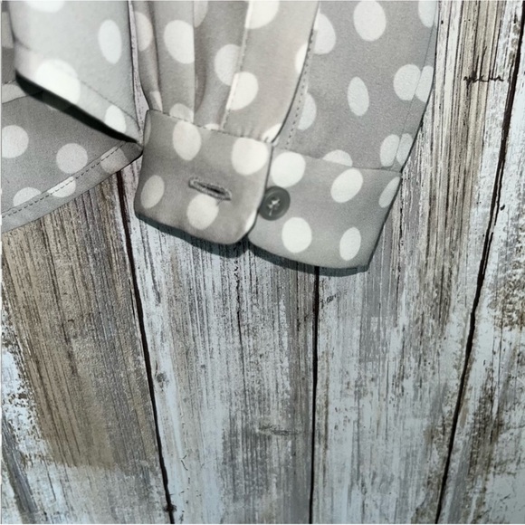 Loft Grey Polka Dot Petite Button Down - Picture 3 of 6